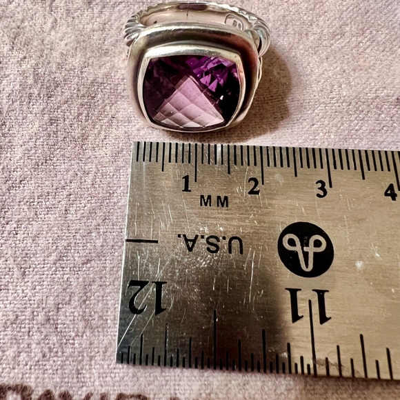 David Yurman 14mm Amethyst Albion 925 Silver Ring SIZE 6 - Picture 4 of 7